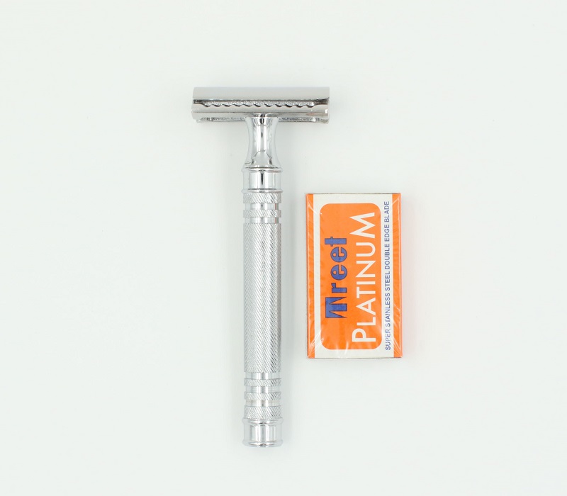 Professional 3 Pcs Safety Razor Set White Handles